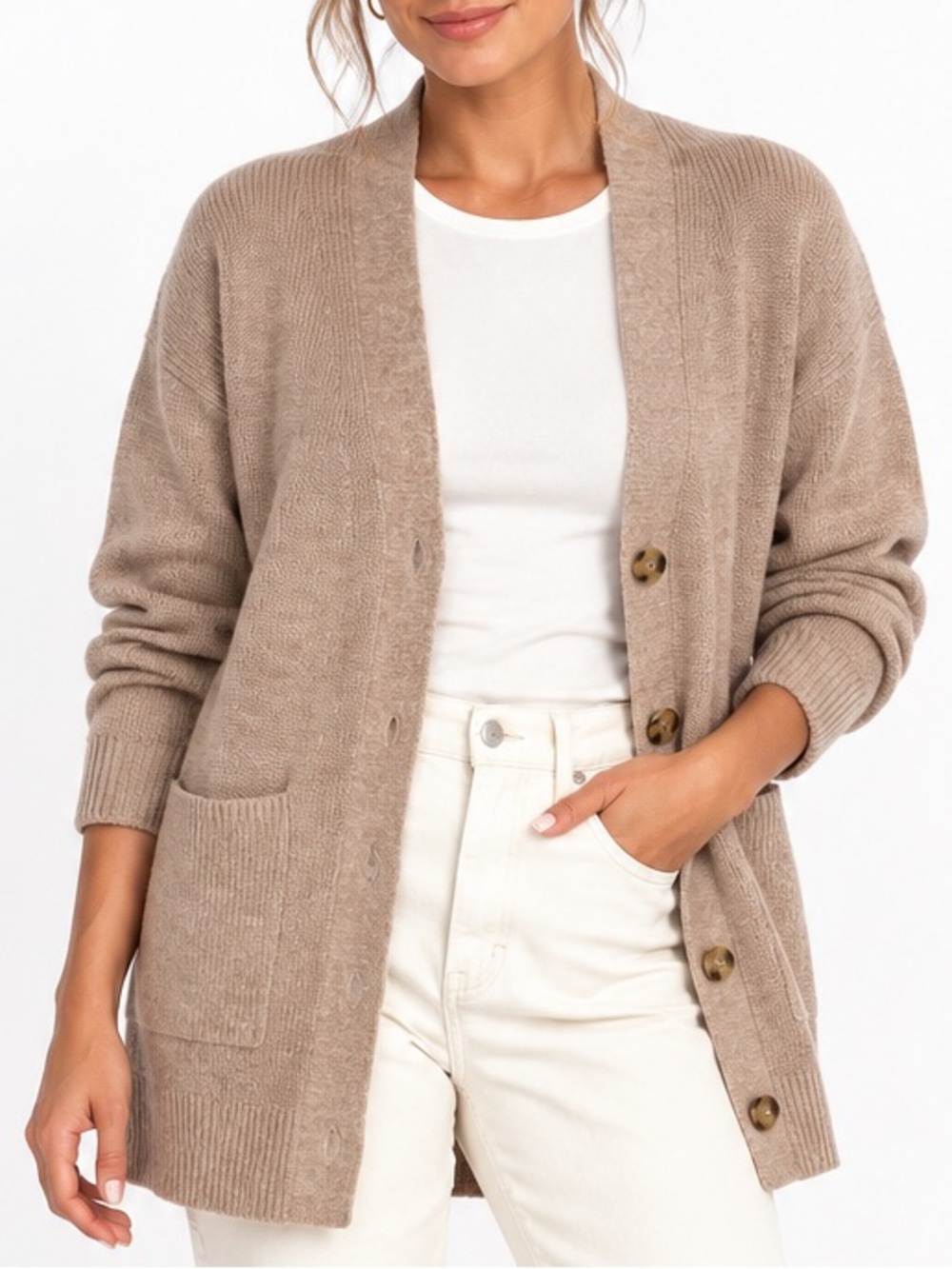 Quince Baby Alpaca Wool Oversized Cardigan Sweater Size XL Camel Quiet Luxury